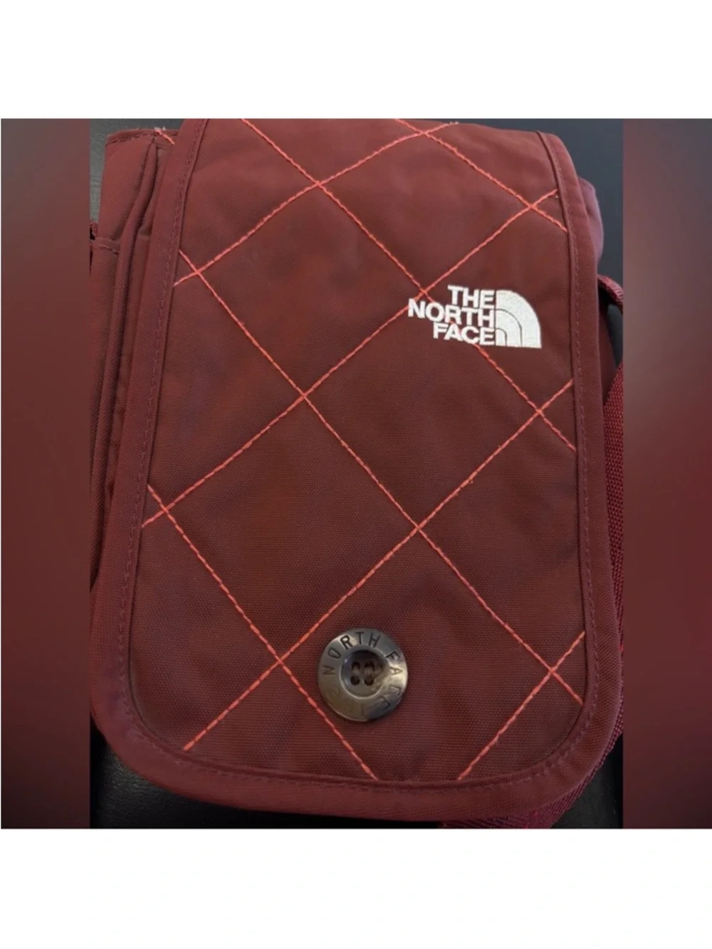 The North Face Quilted Maroon Crossbody Bag for Women - Picture 4 of 5